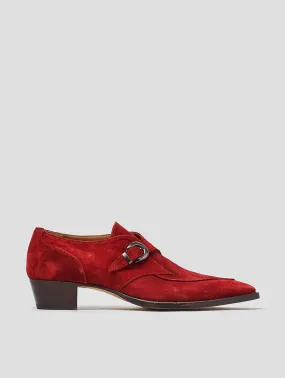 ADRIAN 30MM MONK-STRAP IN RUBY RED SUEDE