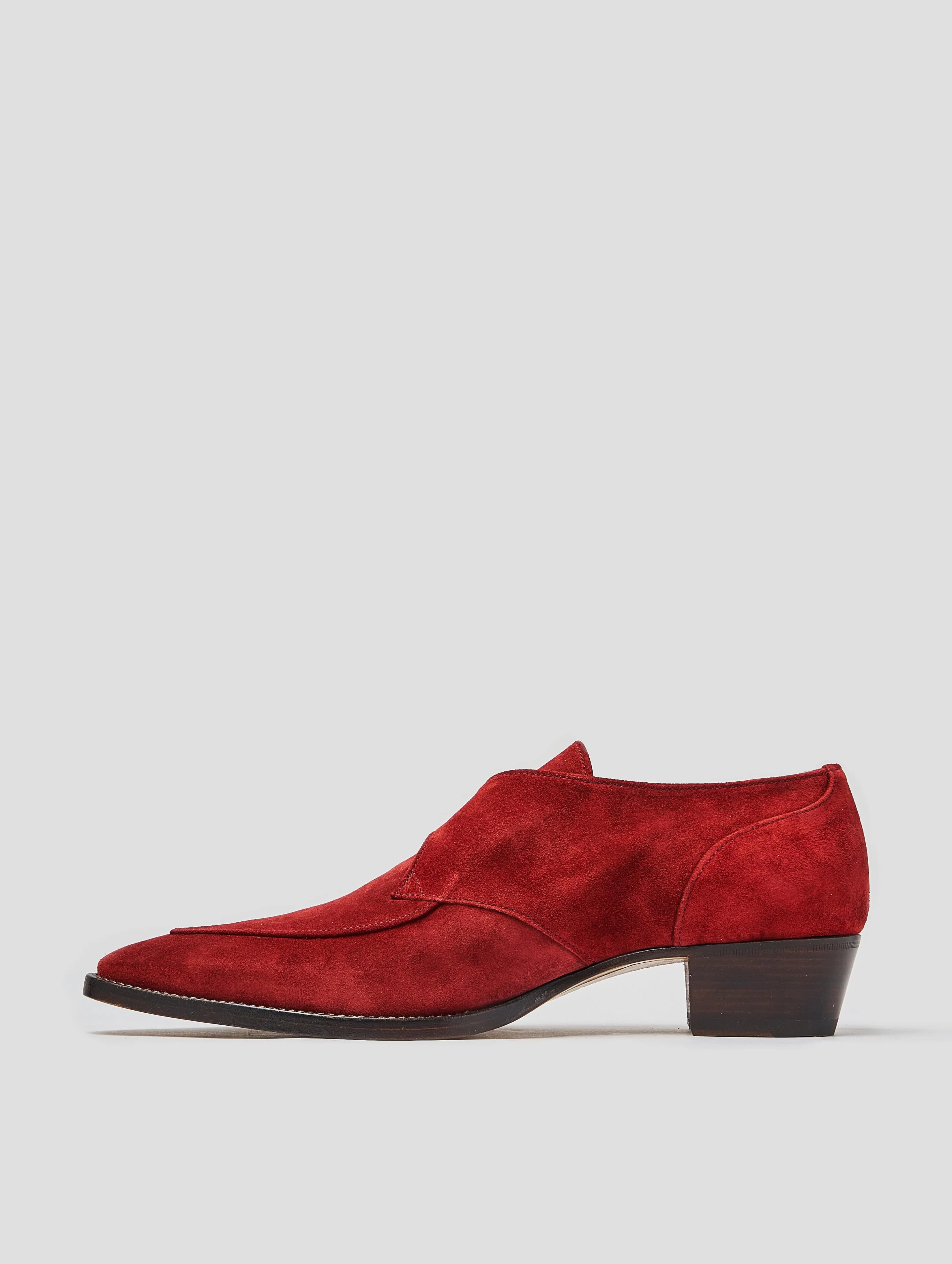 ADRIAN 30MM MONK-STRAP IN RUBY RED SUEDE
