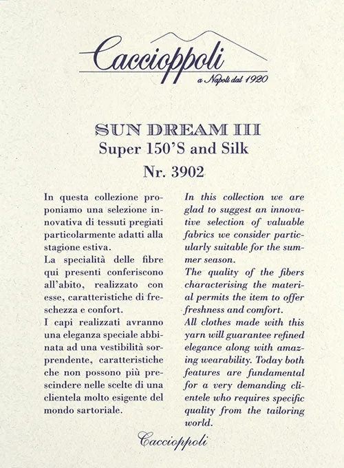 Caccioppoli Sun Dream Folli Gray Wool Silk Suit