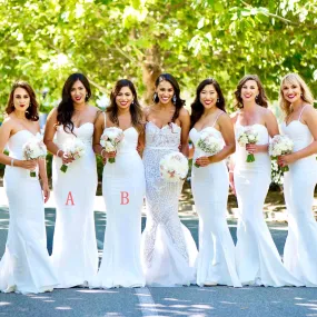 Elegant Formal Straps Sweetheart  Most Popular Mermaid Long Bridesmaid Dresses, simple prom dress, PD0468