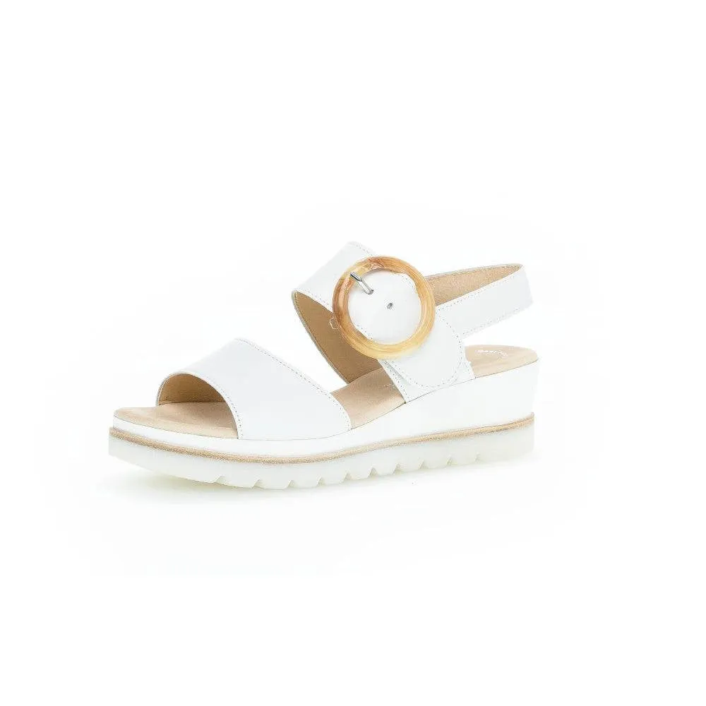 Gabor 44.645.21 Yeo Ladies White Leather Touch Fastening Sandals