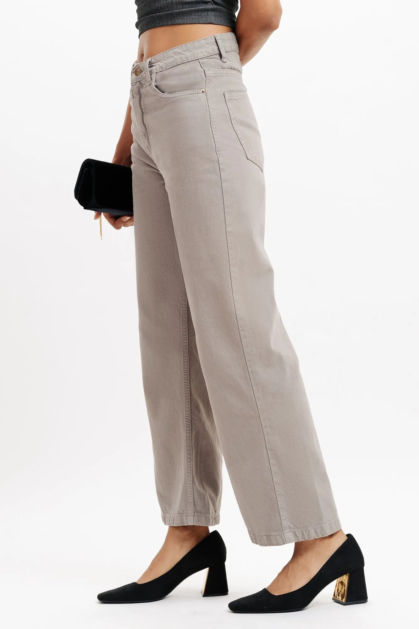 Grey Wide Leg Jeans