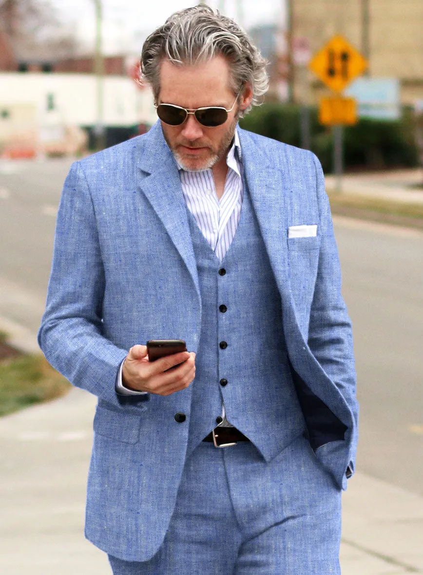 Italian Nile Blue Linen Jacket